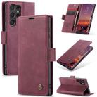For Samsung Galaxy S25 Ultra 5G CaseMe 013 Multifunctional Horizontal Flip Leather Phone Case(Red) - 1