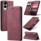 For Samsung Galaxy S25 Edge 5G CaseMe 013 Multifunctional Horizontal Flip Leather Phone Case(Red) - 1