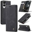 For Samsung Galaxy S25 Edge 5G CaseMe 013 Multifunctional Horizontal Flip Leather Phone Case(Black) - 1