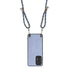 For Samsung Galaxy A33 5G Carbon Fiber Texture Leather Back Cover Phone Case with Crossbody Strap(Blue) - 3