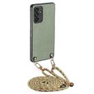 For Samsung Galaxy A13 5G Carbon Fiber Texture Leather Back Cover Phone Case with Crossbody Strap(Green) - 1