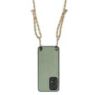 For Samsung Galaxy S21 FE 5G Carbon Fiber Texture Leather Back Cover Phone Case with Crossbody Strap(Green) - 3