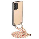 For Samsung Galaxy Note20 Carbon Fiber Texture Leather Back Cover Phone Case with Crossbody Strap(Khaki) - 1