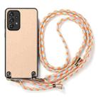 For Samsung Galaxy Note20 Carbon Fiber Texture Leather Back Cover Phone Case with Crossbody Strap(Khaki) - 2