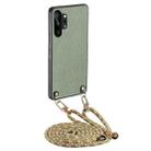 For Samsung Galaxy Note10 Carbon Fiber Texture Leather Back Cover Phone Case with Crossbody Strap(Green) - 1