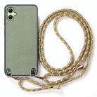 For Samsung Galaxy A05 Carbon Fiber Texture Leather Back Cover Phone Case with Crossbody Strap(Green) - 2