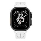 For Apple Watch 44mm / 45mm / 46mm / 49mm Tailor Stainless Steel Black Butterfly Buckle Silicone Watch Band(White) - 3