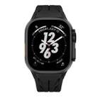 For Apple Watch 44mm / 45mm / 46mm / 49mm Tailor Stainless Steel Black Butterfly Buckle Silicone Watch Band(Black) - 3