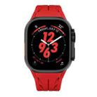 For Apple Watch 44mm / 45mm / 46mm / 49mm Tailor Stainless Steel Black Butterfly Buckle Silicone Watch Band(Red) - 3