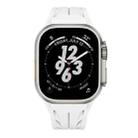 For Apple Watch 44mm / 45mm / 46mm / 49mm Tailor Stainless Steel Silver Butterfly Buckle Silicone Watch Band(White) - 2