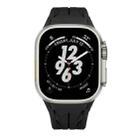 For Apple Watch 44mm / 45mm / 46mm / 49mm Tailor Stainless Steel Silver Butterfly Buckle Silicone Watch Band(Black) - 2