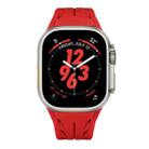 For Apple Watch 44mm / 45mm / 46mm / 49mm Tailor Stainless Steel Silver Butterfly Buckle Silicone Watch Band(Red) - 2