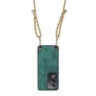 For OPPO Reno8 5G Vintage Leather PC Back Cover Phone Case with Crossbody Strap(Green) - 3