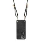 For OPPO A57 5G Vintage Leather PC Back Cover Phone Case with Crossbody Strap(Black) - 3