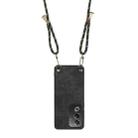 For OPPO Reno7 4G Vintage Leather PC Back Cover Phone Case with Crossbody Strap(Black) - 3