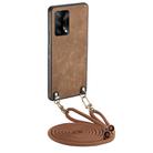 For OPPO F19 / A74 4G Vintage Leather PC Back Cover Phone Case with Crossbody Strap(Brown) - 1