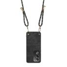 For OPPO A15 Vintage Leather PC Back Cover Phone Case with Crossbody Strap(Black) - 3