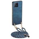 For OPPO A72 5G Vintage Leather PC Back Cover Phone Case with Crossbody Strap(Blue) - 1