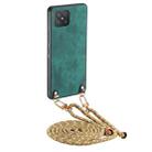 For OPPO A92S Vintage Leather PC Back Cover Phone Case with Crossbody Strap(Green) - 1