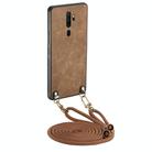 For OPPO A9 2020 / A5 2020 Vintage Leather PC Back Cover Phone Case with Crossbody Strap(Brown) - 1