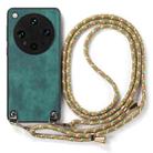 For OPPO Find X8 Ultra Vintage Leather PC Back Cover Phone Case with Crossbody Strap(Green) - 2