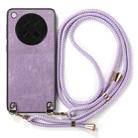 For OPPO Find X8s Vintage Leather PC Back Cover Phone Case with Crossbody Strap(Purple) - 2