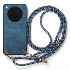 For OPPO Find X8s Vintage Leather PC Back Cover Phone Case with Crossbody Strap(Blue) - 2