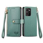 For HMD Skyline Love Zipper Lanyard Leather Phone Case(Green) - 2