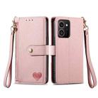 For HMD Skyline Love Zipper Lanyard Leather Phone Case(Pink) - 2