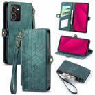 For HMD Skyline Geometric Zipper Wallet Side Buckle Leather Phone Case(Green) - 1