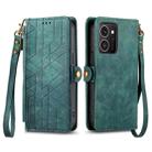 For HMD Skyline Geometric Zipper Wallet Side Buckle Leather Phone Case(Green) - 2