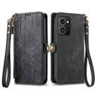 For HMD Skyline Geometric Zipper Wallet Side Buckle Leather Phone Case(Black) - 2