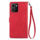 For HMD Skyline Embossed Flower Zipper Leather Phone Case(Red) - 3