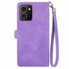 For HMD Skyline Embossed Flower Zipper Leather Phone Case(Purple) - 3