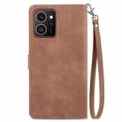 For HMD Skyline Embossed Flower Zipper Leather Phone Case(Brown) - 3