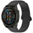 For Garmin Fenix 8 51mm Dual Color Magnetic Buckle 26mm Quick Release Silicone Watch Band(Black) - 1