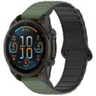 For Garmin Fenix 8 51mm Dual Color Magnetic Buckle 26mm Quick Release Silicone Watch Band(Green+Black) - 1