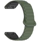 For Garmin Fenix 8 51mm Dual Color Magnetic Buckle 26mm Quick Release Silicone Watch Band(Green+Black) - 3