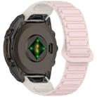 For Garmin Fenix 8 51mm Dual Color Magnetic Buckle 26mm Quick Release Silicone Watch Band(Pink+Starlight) - 2