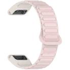 For Garmin Fenix 8 51mm Dual Color Magnetic Buckle 26mm Quick Release Silicone Watch Band(Pink+Starlight) - 3