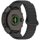 For Garmin Fenix 8 47mm Dual Color Magnetic Buckle 22mm Quick Release Silicone Watch Band(Black) - 2