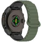 For Garmin Fenix 8 47mm Dual Color Magnetic Buckle 22mm Quick Release Silicone Watch Band(Green+Black) - 2