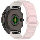 For Garmin Fenix 8 47mm Dual Color Magnetic Buckle 22mm Quick Release Silicone Watch Band(Pink+Starlight) - 2