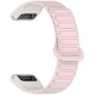 For Garmin Fenix 8 47mm Dual Color Magnetic Buckle 22mm Quick Release Silicone Watch Band(Pink+Starlight) - 3