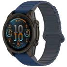 For Garmin Fenix 8 47mm Dual Color Magnetic Buckle 22mm Quick Release Silicone Watch Band(Blue+Gray) - 1