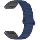 For Garmin Fenix 8 47mm Dual Color Magnetic Buckle 22mm Quick Release Silicone Watch Band(Blue+Gray) - 3