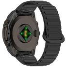 For Garmin Fenix 8 43mm Dual Color Magnetic Buckle 20mm Quick Release Silicone Watch Band(Black) - 2