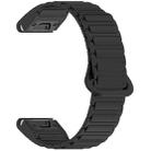 For Garmin Fenix 8 43mm Dual Color Magnetic Buckle 20mm Quick Release Silicone Watch Band(Black) - 3