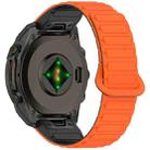 For Garmin Fenix 8 43mm Dual Color Magnetic Buckle 20mm Quick Release Silicone Watch Band(Orange+Black) - 2
