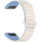 For Garmin Fenix 8 43mm Dual Color Magnetic Buckle 20mm Quick Release Silicone Watch Band(White+Blue) - 3